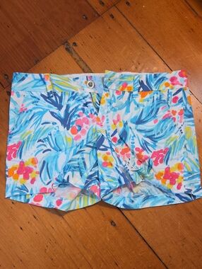 Lilly Pulitzer Callahan Shorts Size 2 In Serene Blue Tippy Top